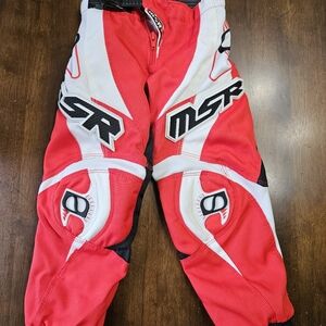 MSR Axxis Kid's Motocross Dirt Bike Racing Pants - Sz Y16 red/white